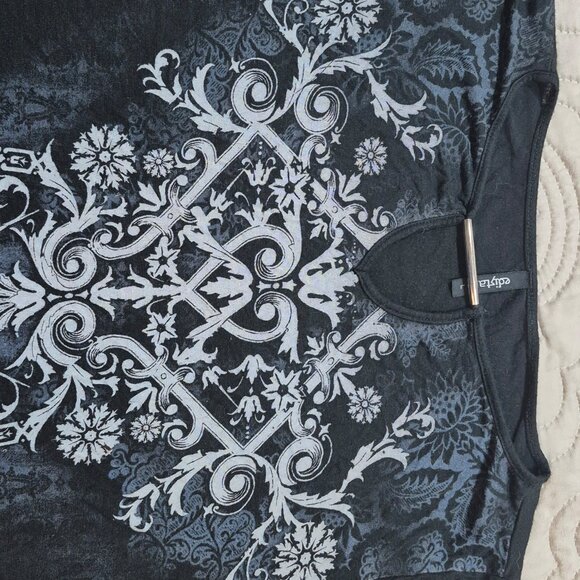 Edista top Women's Black Design Top Size Large Classic Design Comfort Beautiful - Picture 2 of 7